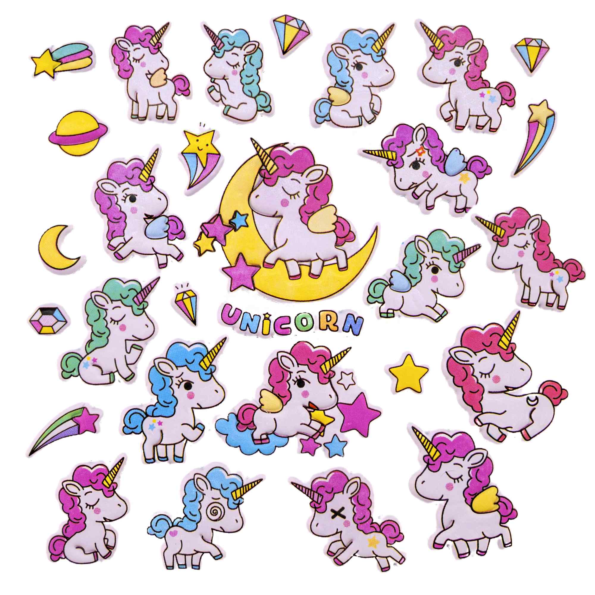 Pegatinas para Niños stickers pegatinas infantiles 3D de unicornios tipo 2 - imagen 1