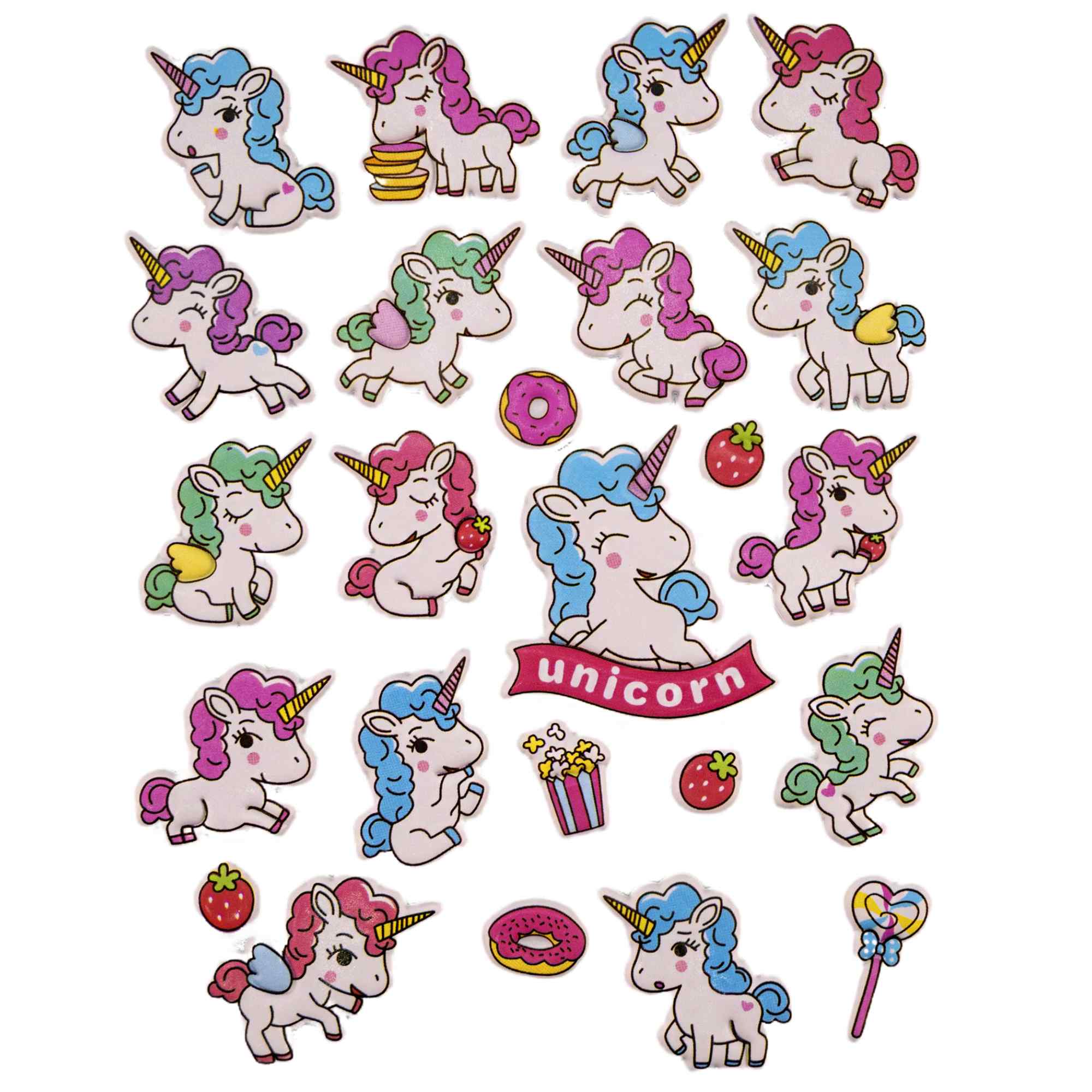 Pegatinas para Niños stickers pegatinas infantiles 3D de unicornios tipo 3 - imagen 1