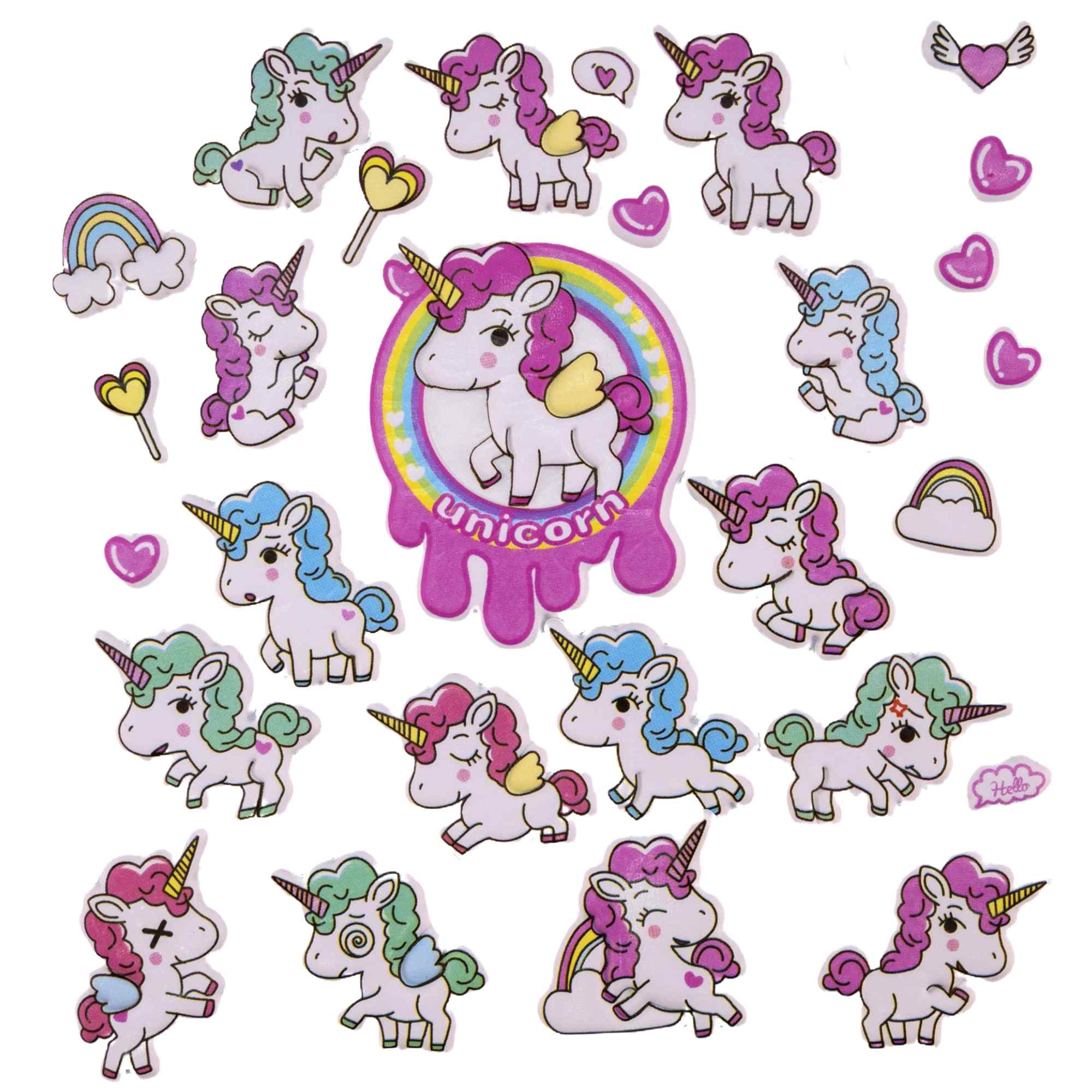 Pegatinas para Niños stickers pegatinas infantiles 3D de unicornios tipo 4 - imagen 1