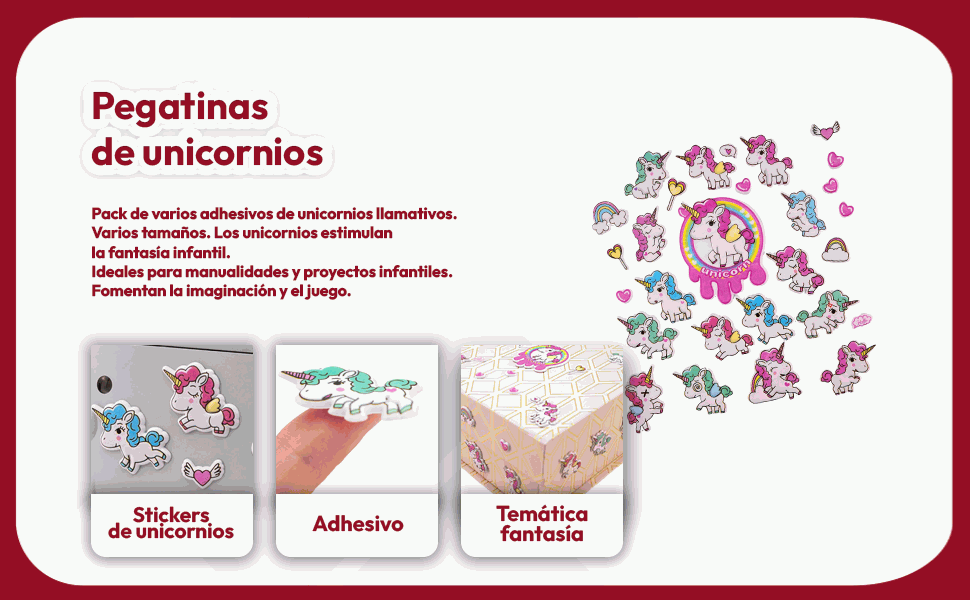 Banner - Pegatinas para Niños stickers pegatinas infantiles 3D de unicornios tipo 4
