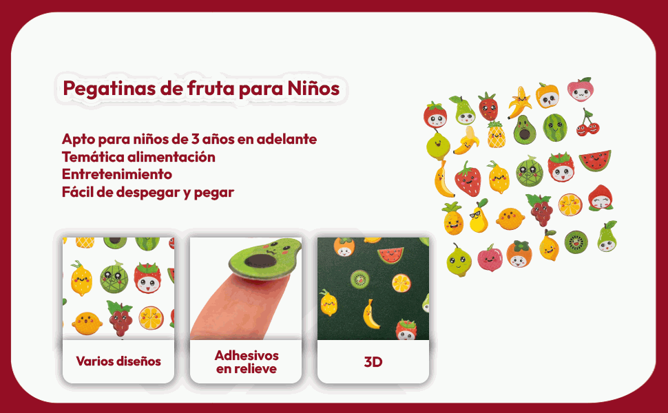 Banner - Pegatinas para Niños stickers pegatinas infantiles 3D de fruta tipo 5