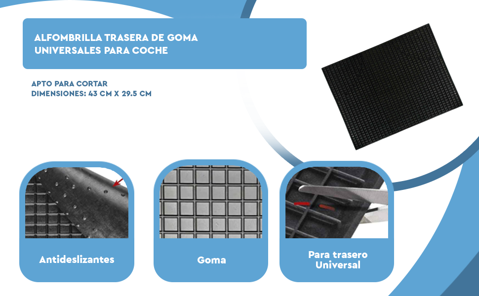 Banner - Alfombrilla trasera de Goma Universales para Coche 43x29.5 cm