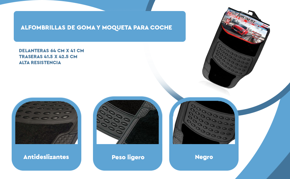 Banner - Juego Alfombrillas de Goma y moqueta Universales para Coche