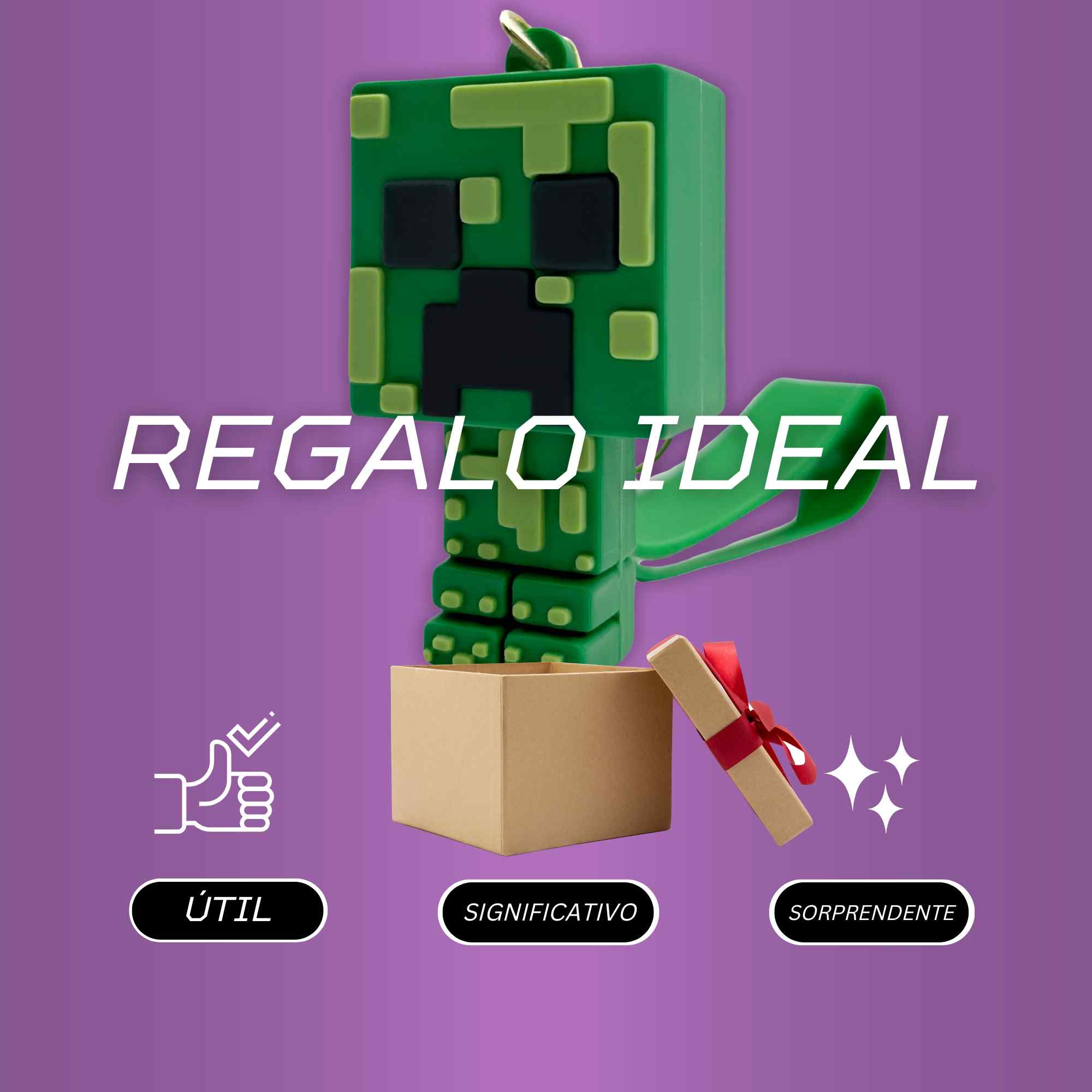Llavero Creeper Minecraft verde - imagen 5