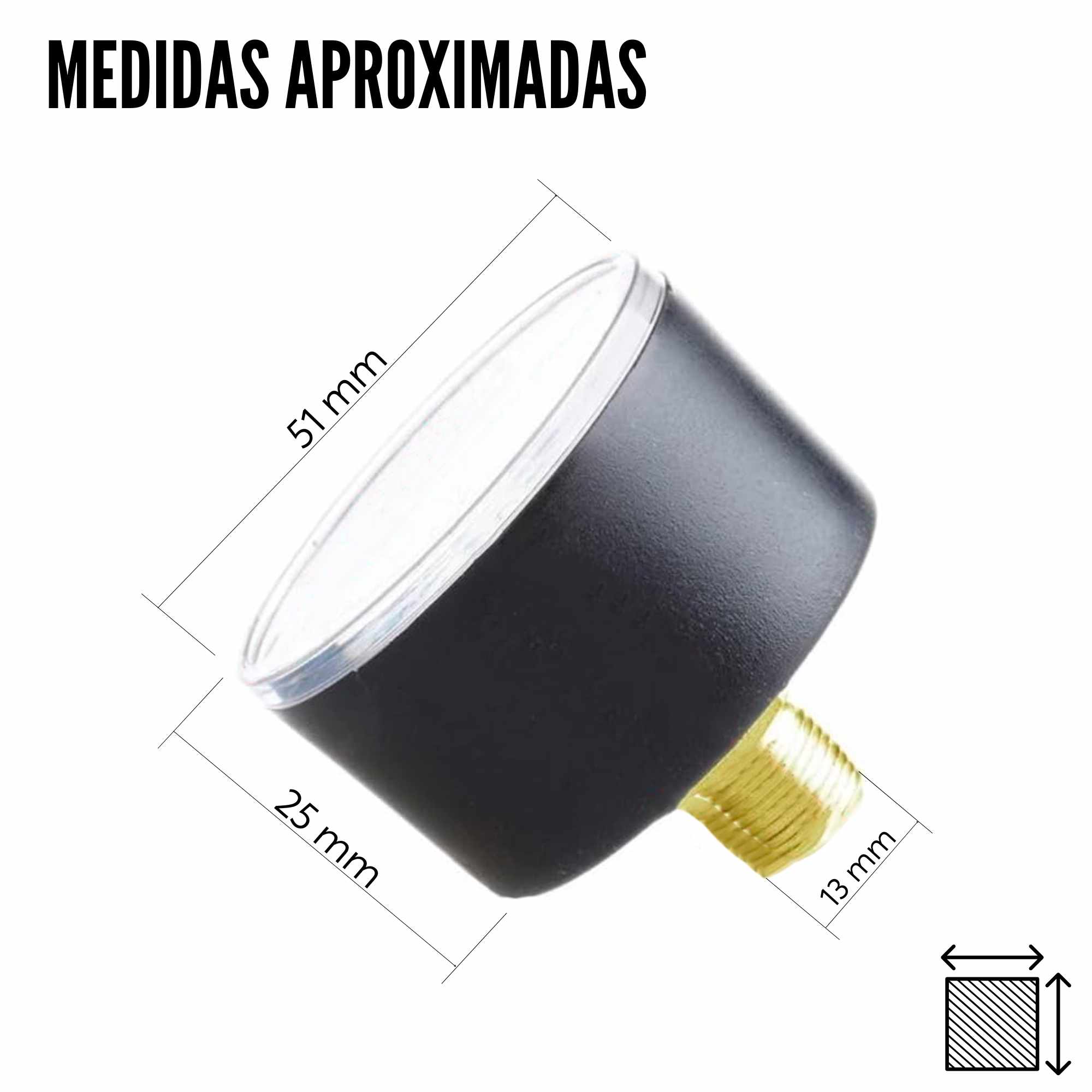 Manometro del compresor de la presion de la bomba de aire del gas Rosca 10mm 0-180 PSI - imagen 5