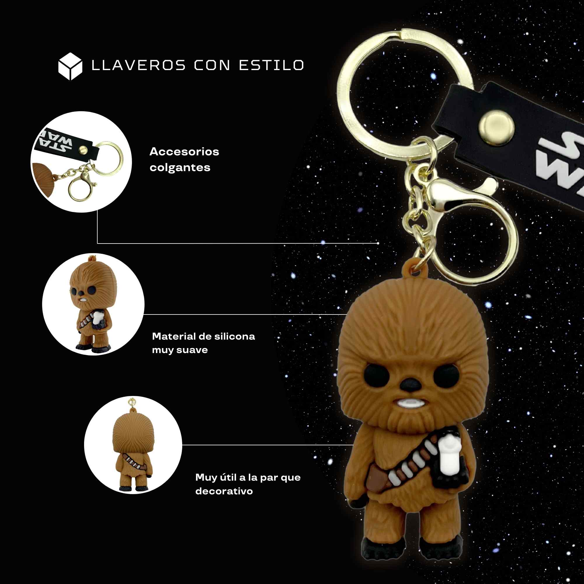 Llavero Chewbacca compatible con Star Wars Silicona - imagen 4