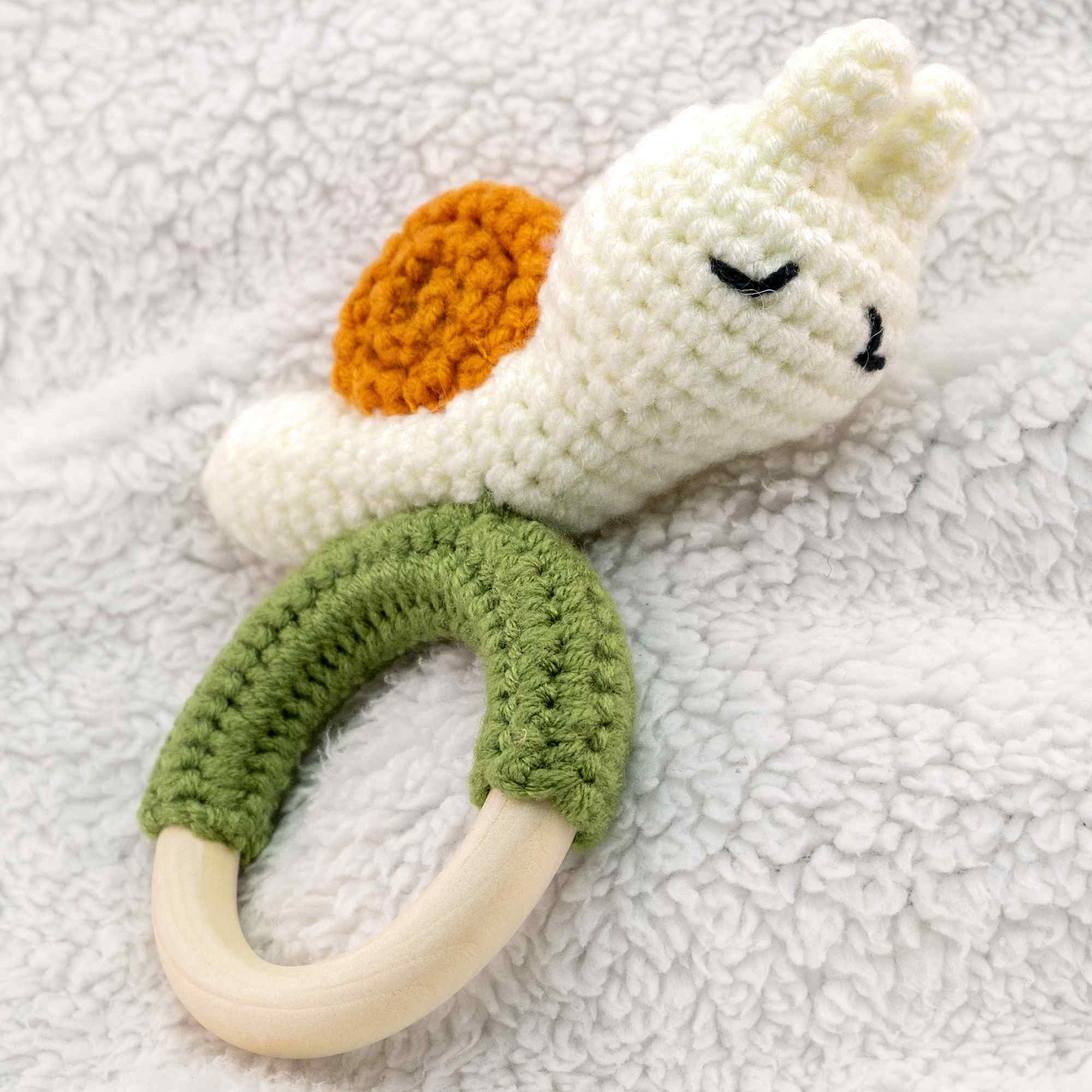 Sonajero para bebe diseño Caracol mango madera - imagen 4