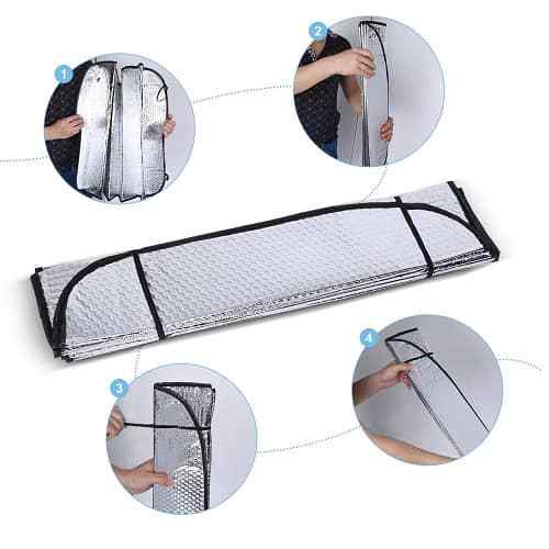 Parasol para parabrisas delantero plegable 70x140 cm - imagen 3