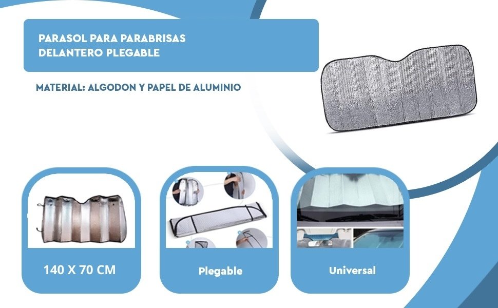 Banner - Parasol para parabrisas delantero plegable 70x140 cm