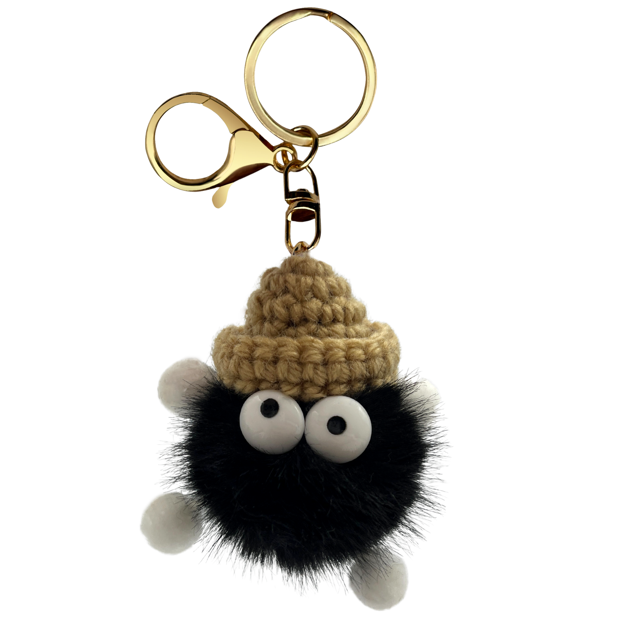 Llavero pompon con ojos negro