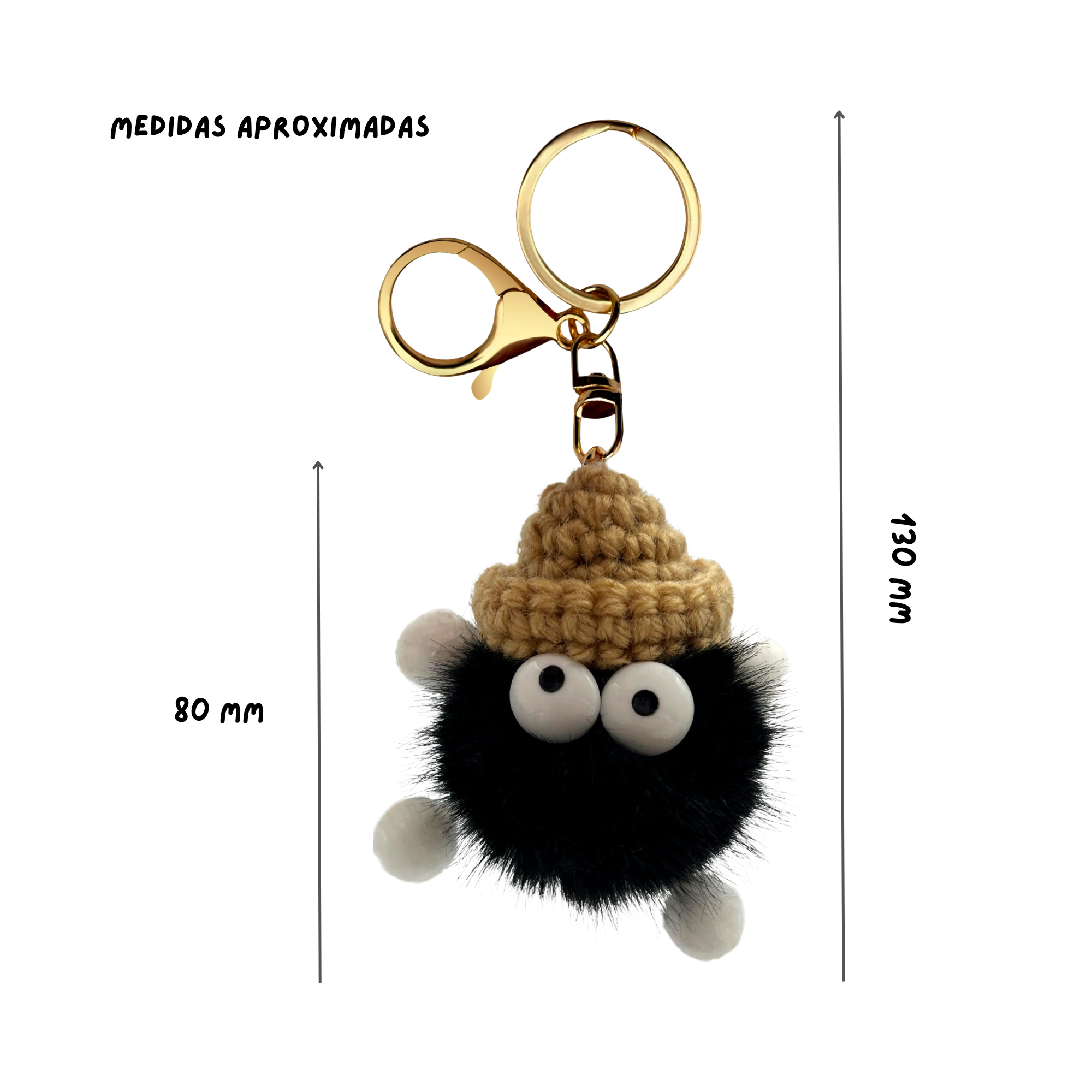 Llavero pompon con ojos negro - imagen 4