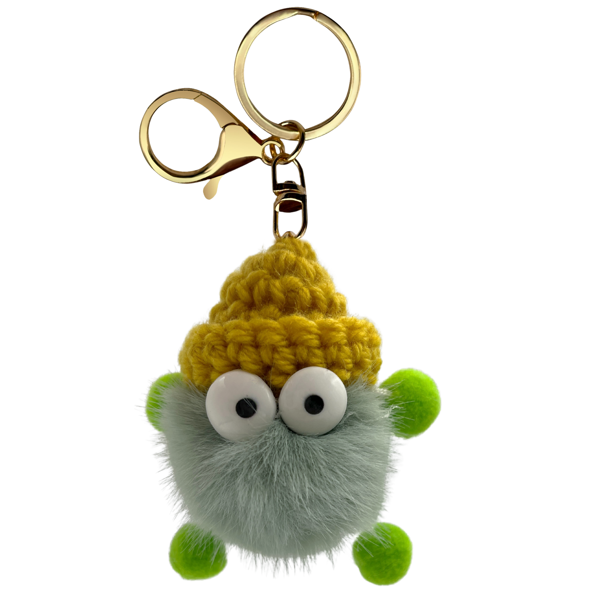 Llavero pompon con ojos verde - imagen 1