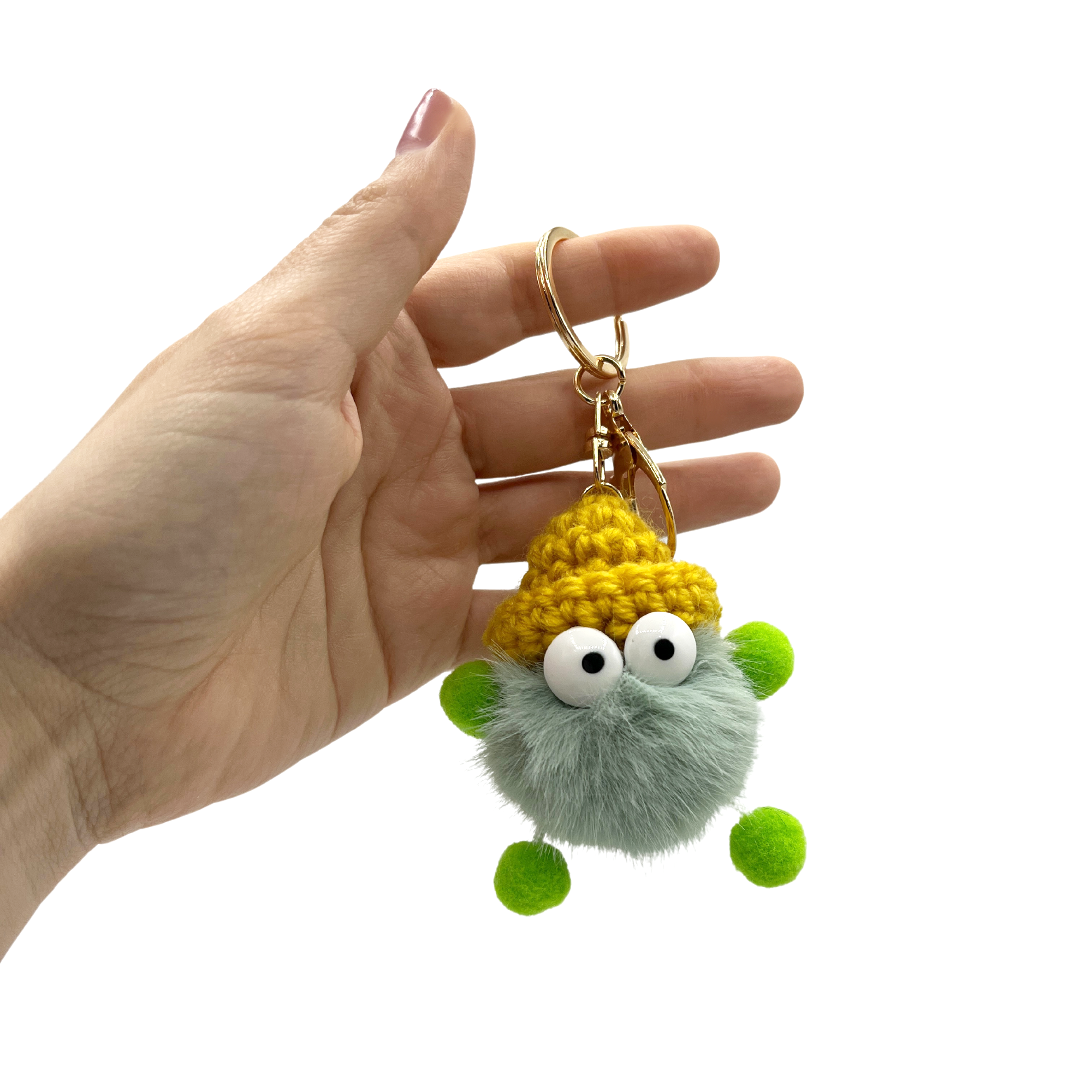 Llavero pompon con ojos verde - imagen 2