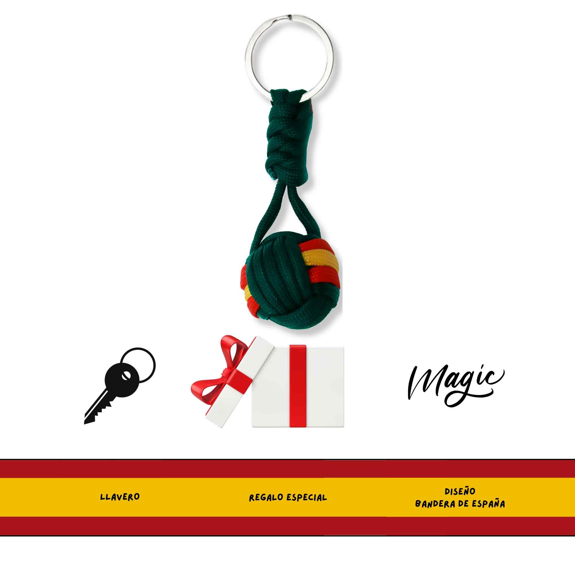 Llavero bola de cuerda verde bandera España - imagen 5