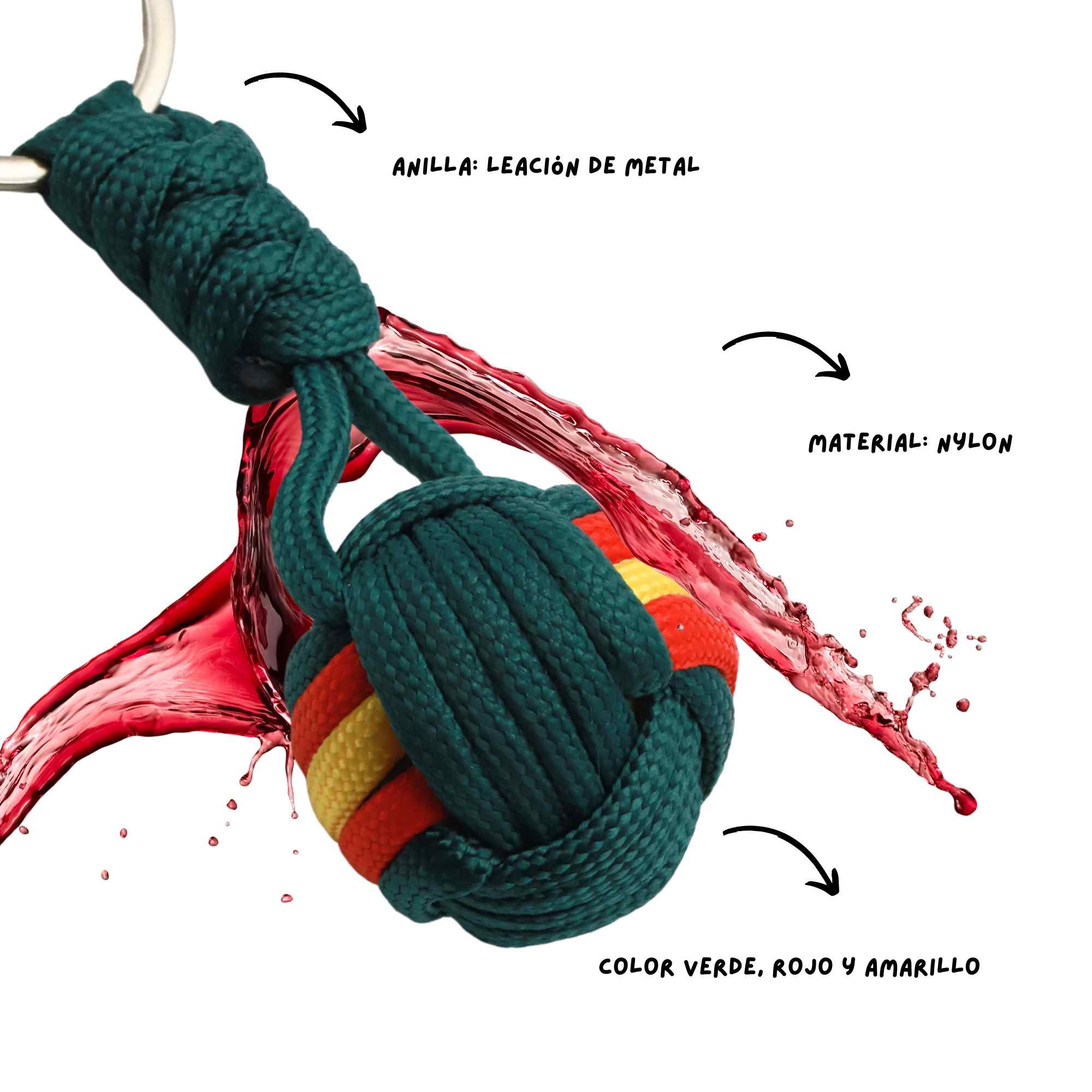 Llavero bola de cuerda verde bandera España - imagen 6