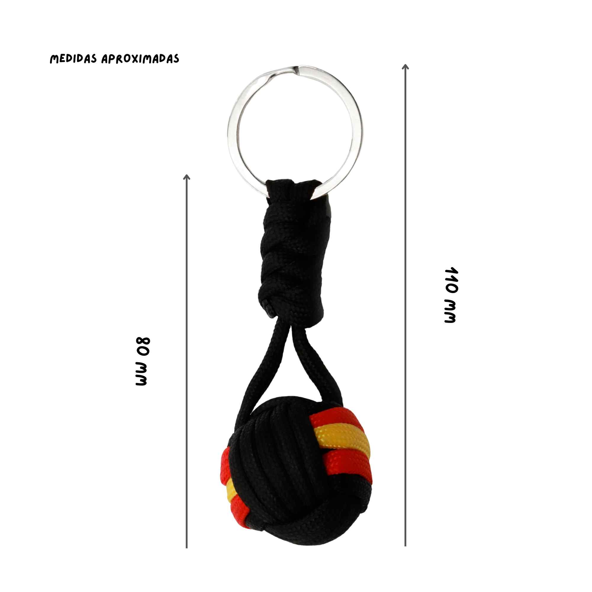 Llavero bola de cuerda negro bandera España - imagen 4