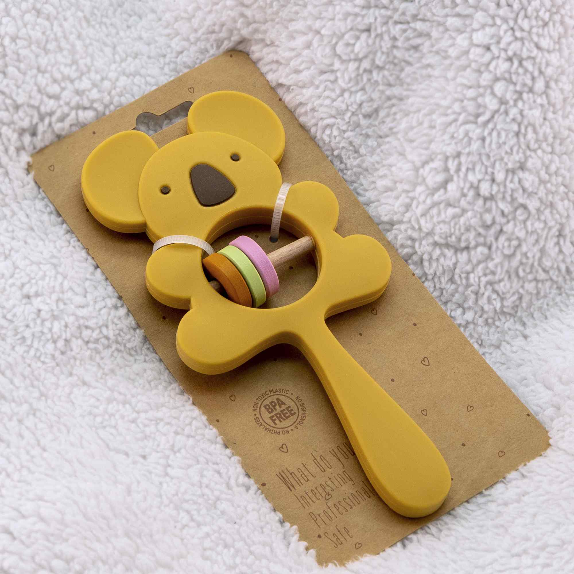 Mordedor de silicona con forma de Koala amarillo - imagen 4