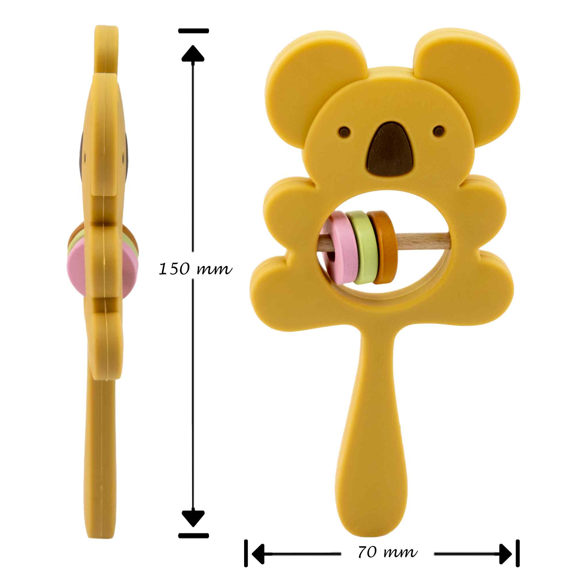 Mordedor de silicona con forma de Koala amarillo - imagen 5