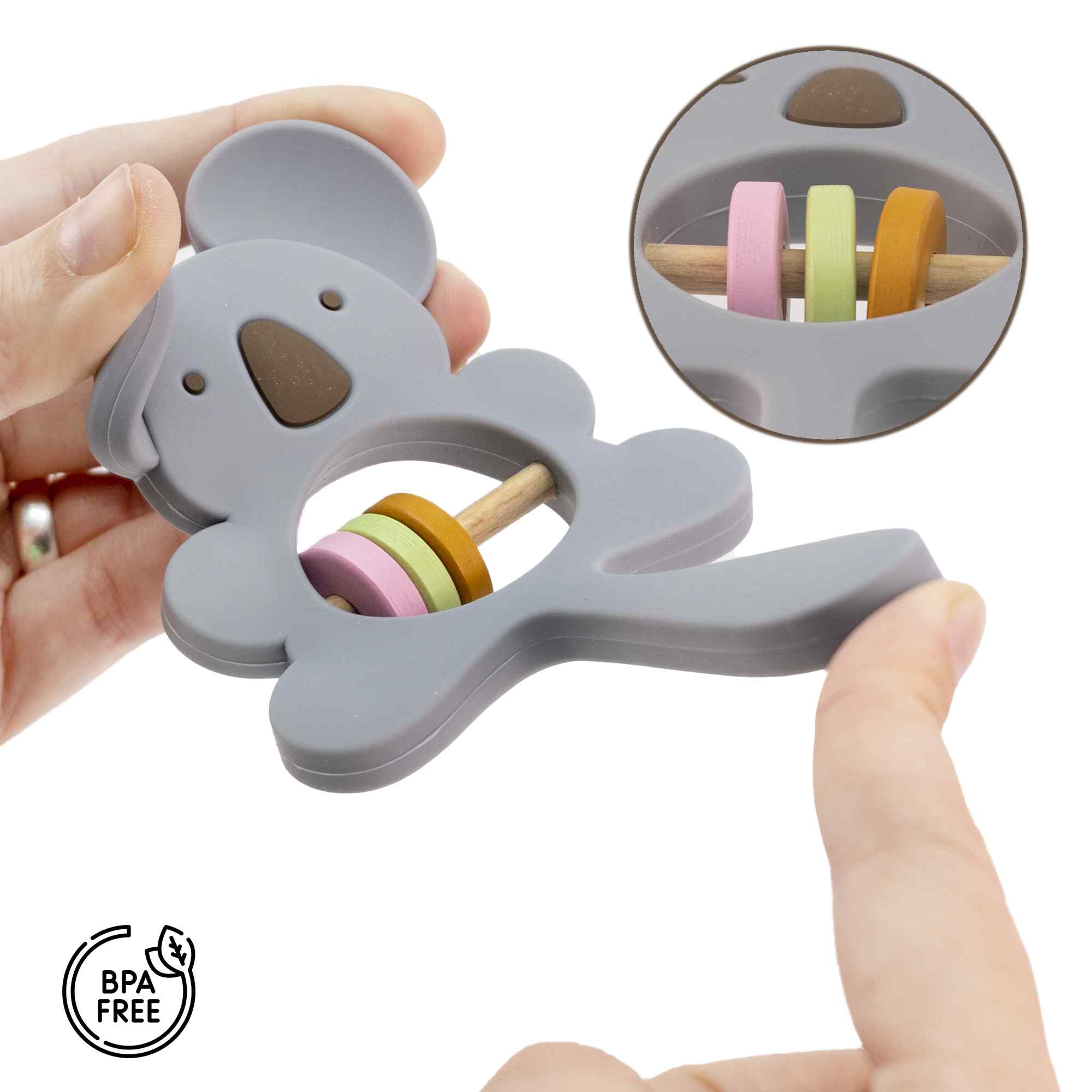 Mordedor de silicona con forma de Koala gris - imagen 1
