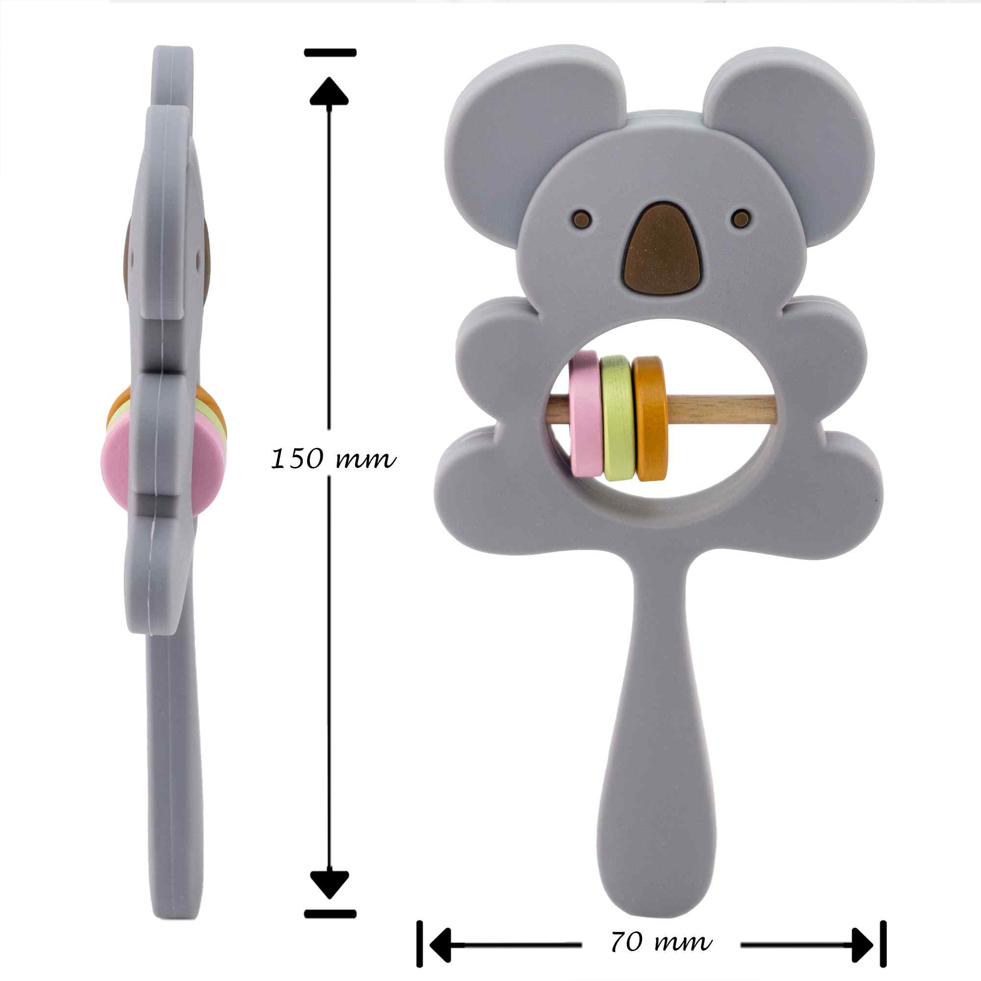 Mordedor de silicona con forma de Koala gris - imagen 4