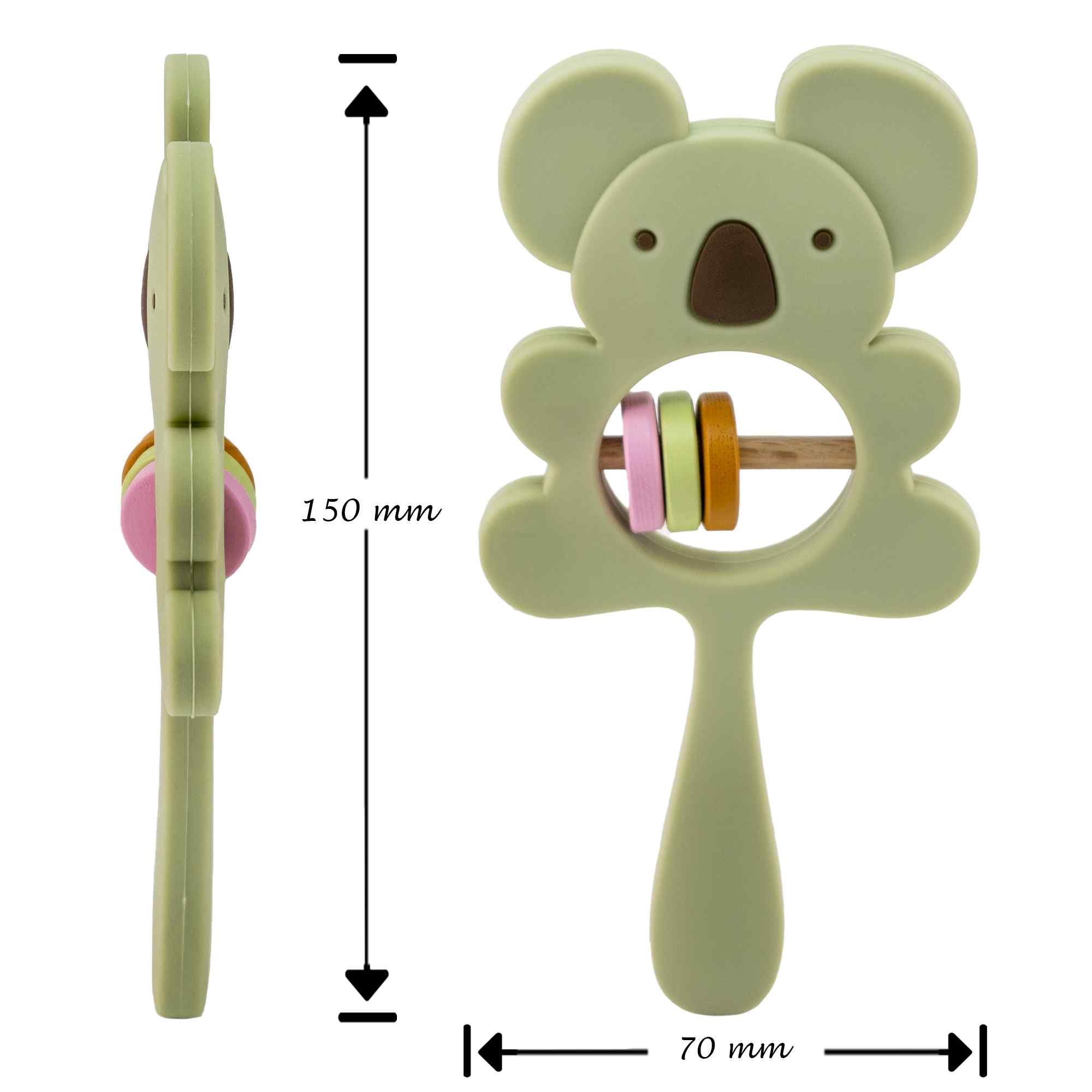 Mordedor de silicona con forma de Koala verde - imagen 5