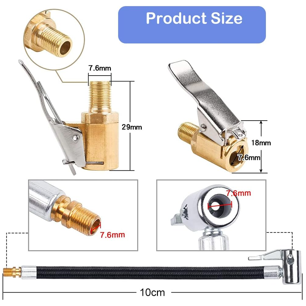 Manguera para inflador de neumatico rosca 7.6 mm longitud 35 cm - imagen 2