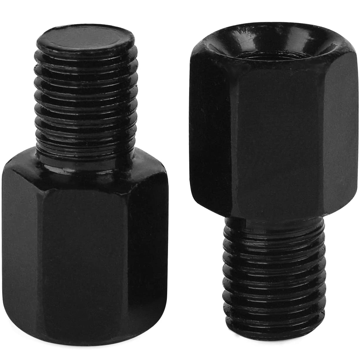 Adaptadores de espejo retrovisor M8 a M10 invertido (2 uds) negro - imagen 1