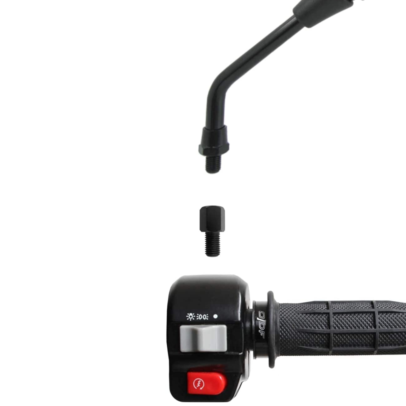 Adaptadores de espejo retrovisor M8 a M10 invertido (2 uds) negro - imagen 3
