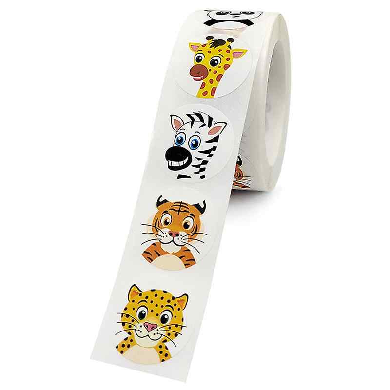 Rollo pegatinas de animales 2.5 cm 500 unidades - imagen 2