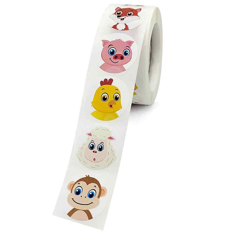 Rollo pegatinas de animales 2.5 cm 500 unidades tipo 2 - imagen 2