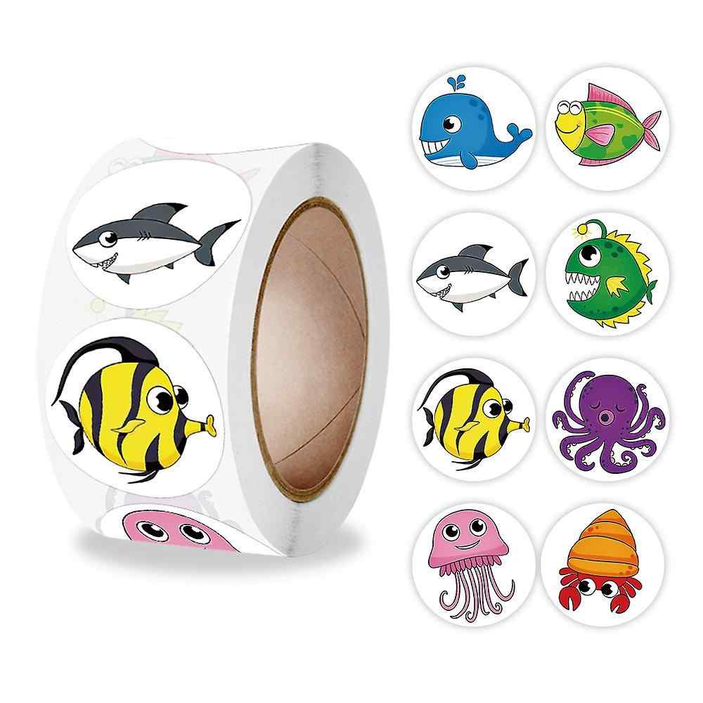Rollo pegatinas de animales 2.5 cm 500 unidades tipo 3