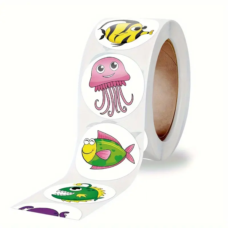 Rollo pegatinas de animales 2.5 cm 500 unidades tipo 3 - imagen 4