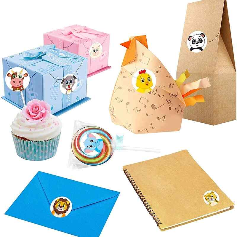 Rollo pegatinas de animales 2.5 cm 500 unidades tipo 4 - imagen 5
