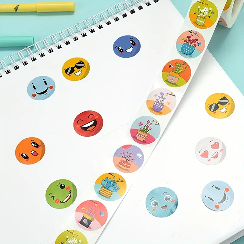 Rollo pegatinas de animales 2.5 cm 500 unidades tipo 4 - imagen 4