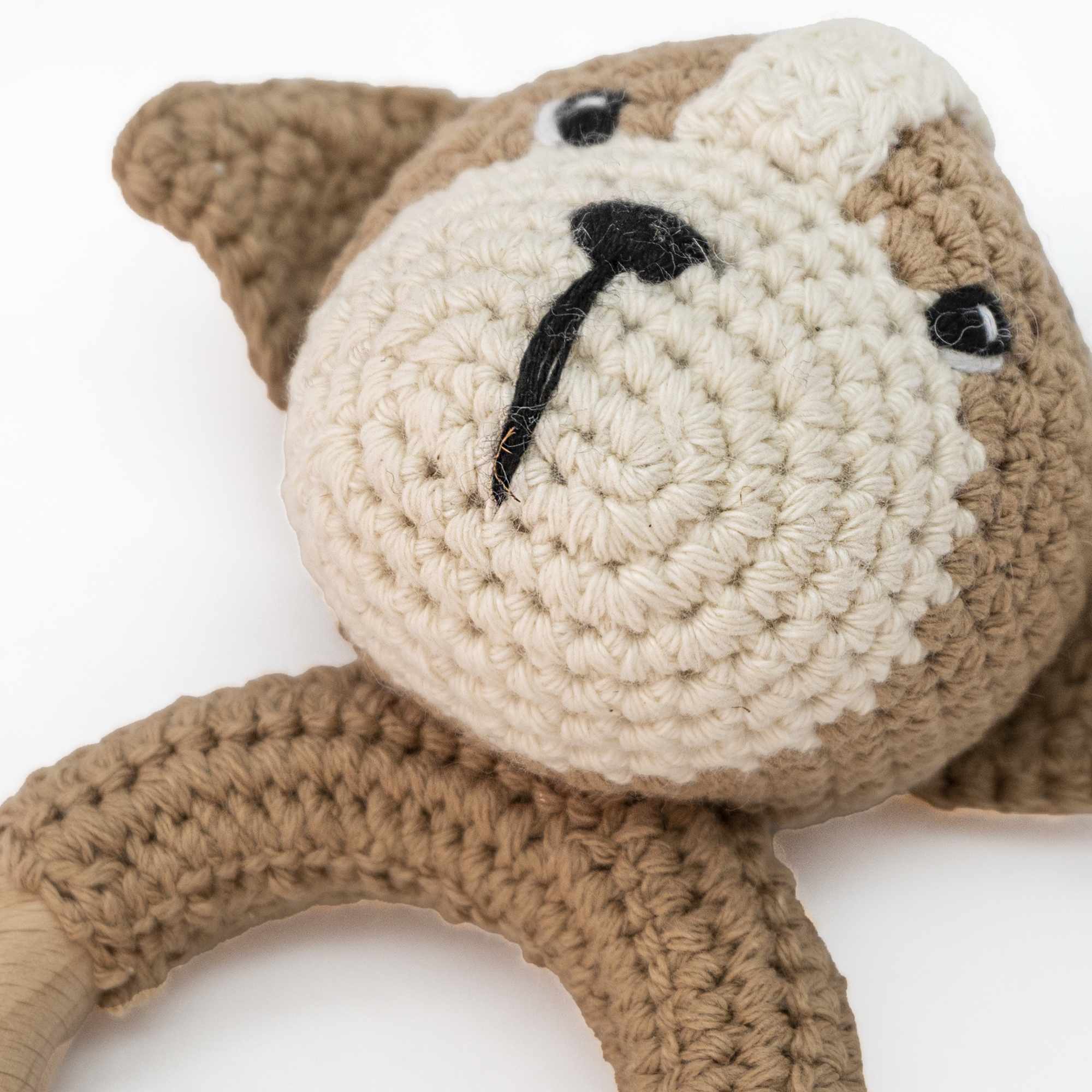 Sonajero para bebe diseño Perro mango madera - imagen 3