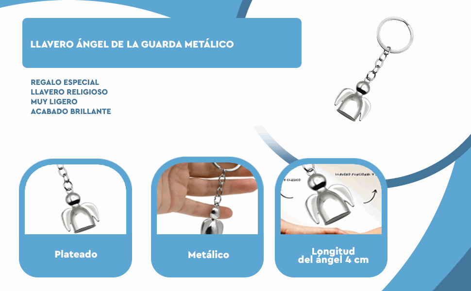 Banner - Llavero metálico Ángel de la guarda