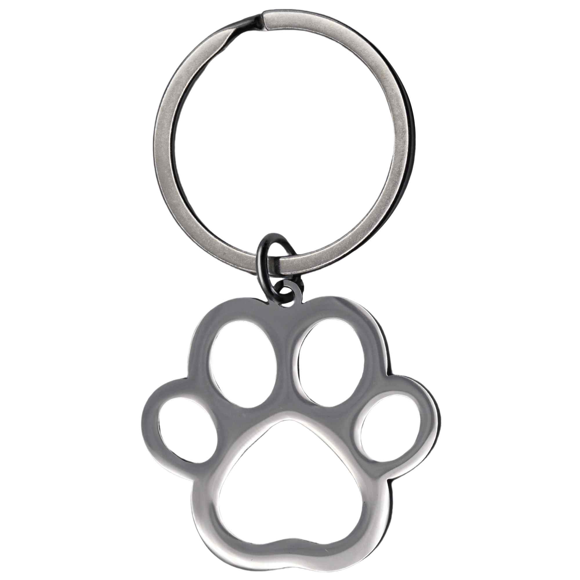 Llavero metálico huella pata de perro - imagen 1