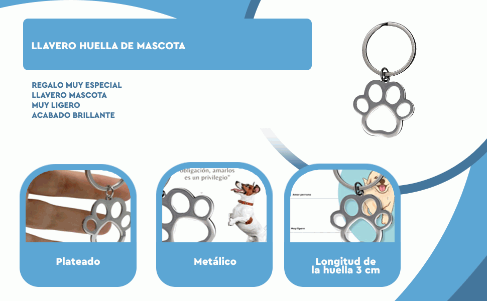 Banner - Llavero metálico huella pata de perro