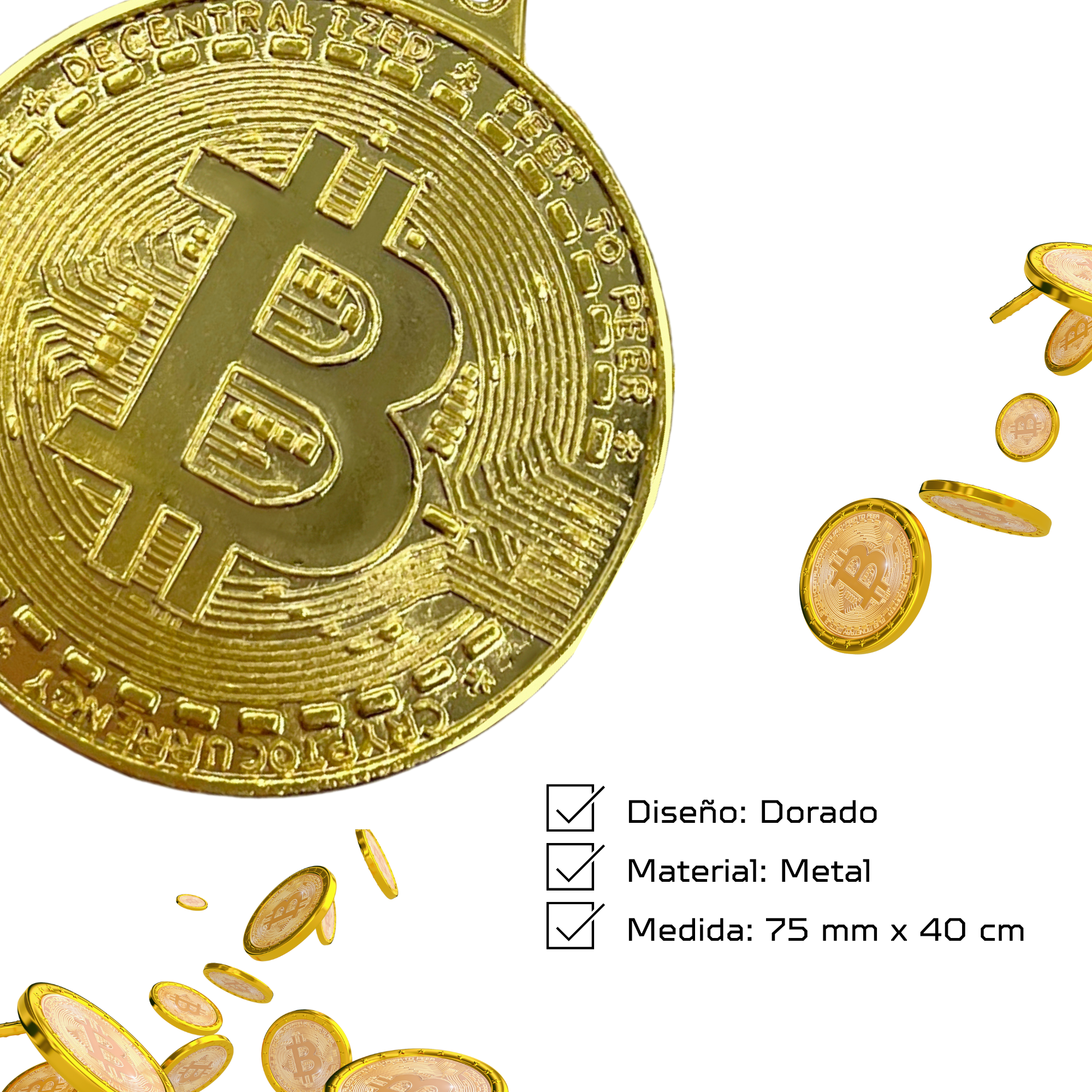 Llavero bitcoin moneda metálico - imagen 4
