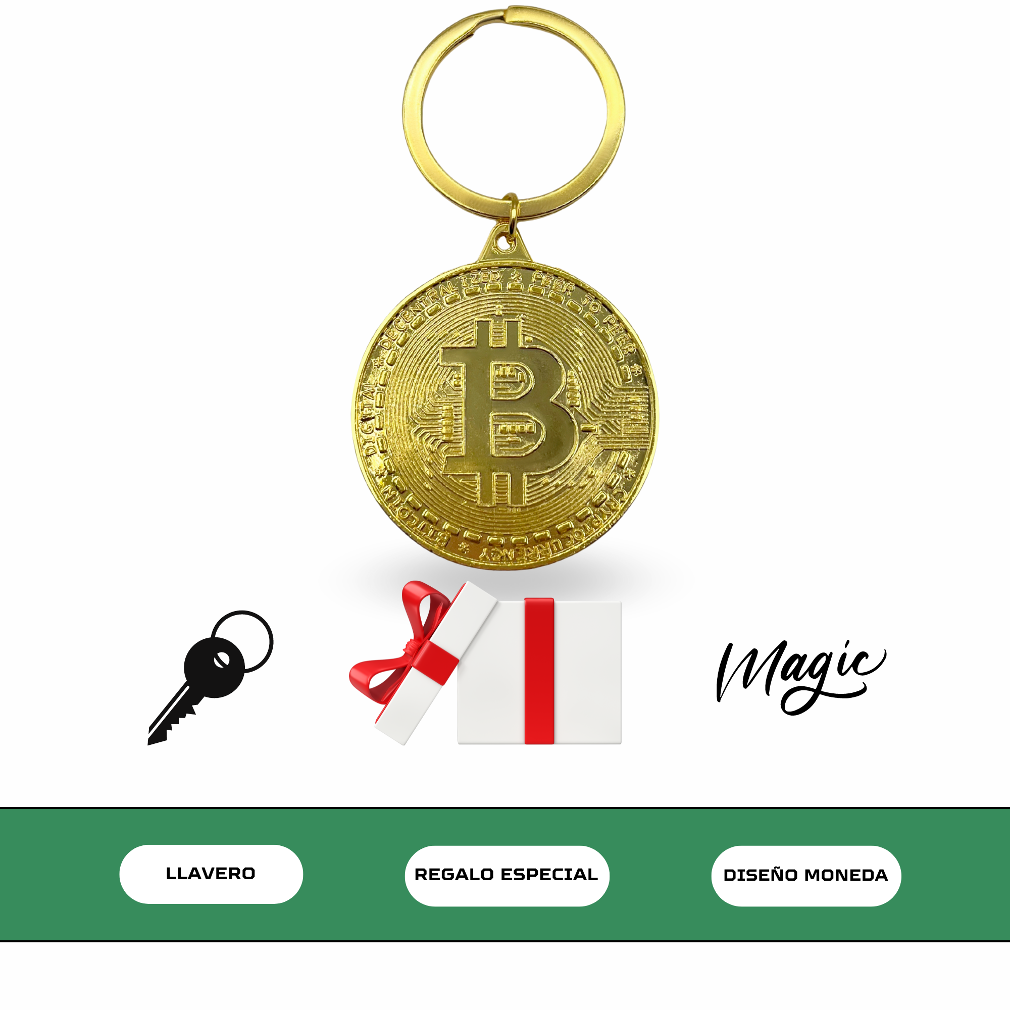 Llavero bitcoin moneda metálico - imagen 6