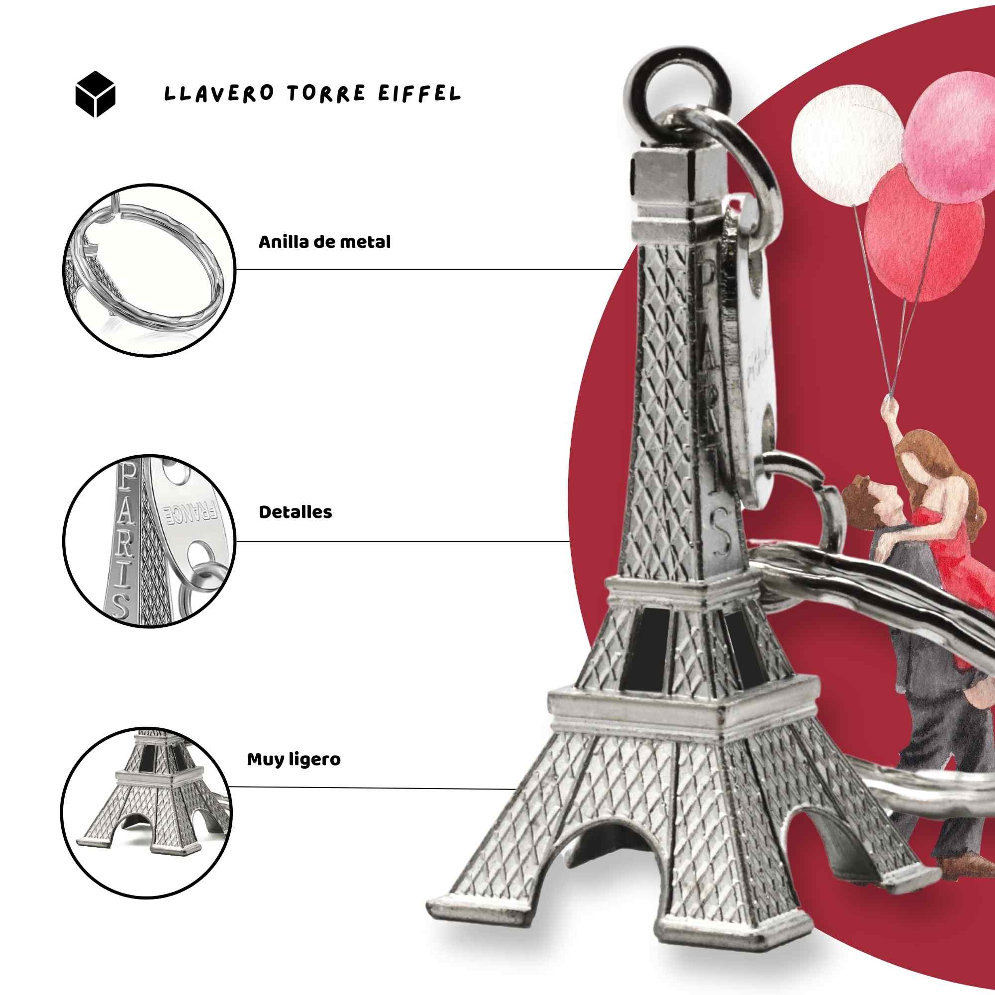 Llavero Torre Eiffel metálico - imagen 3