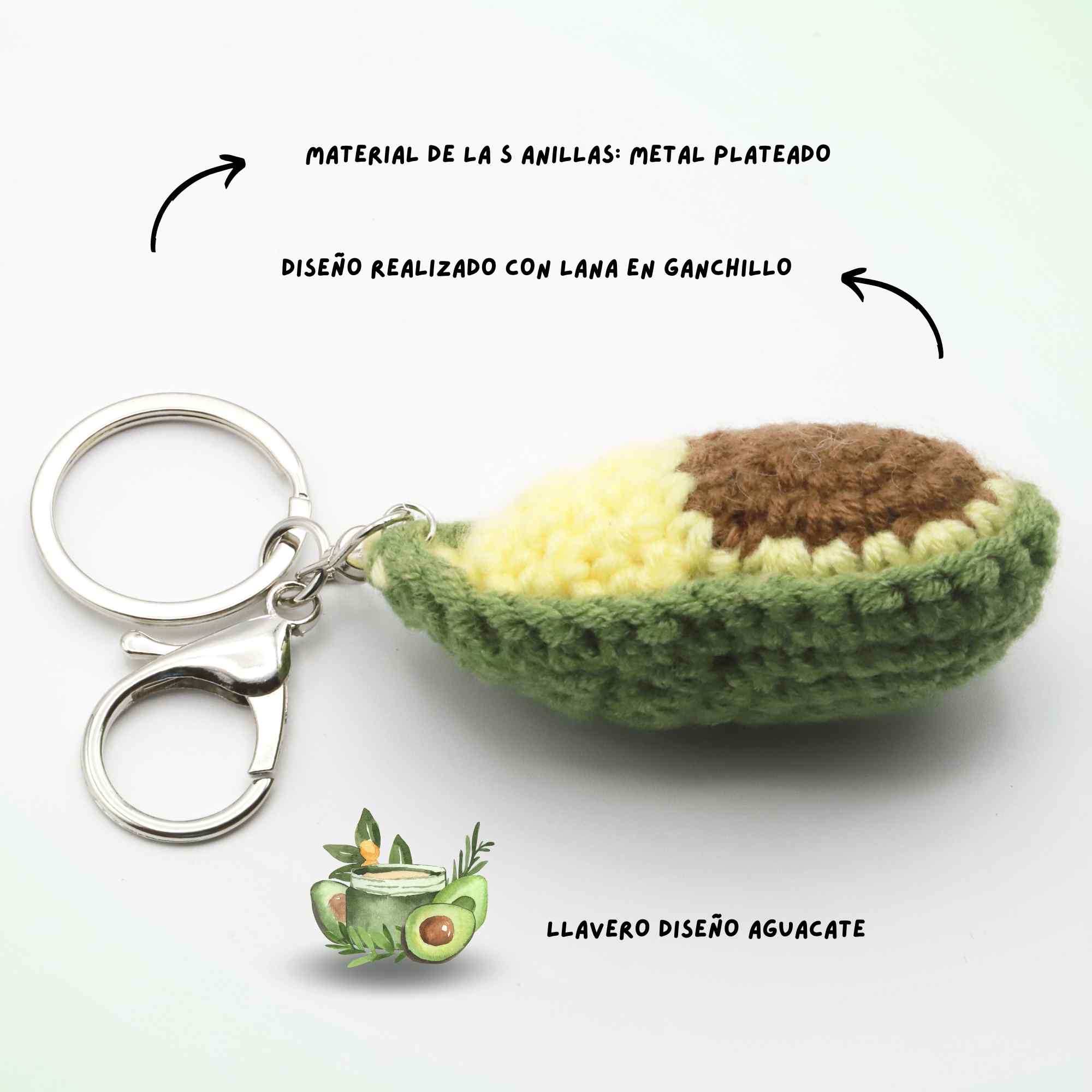 Llavero aguacate tela - imagen 5