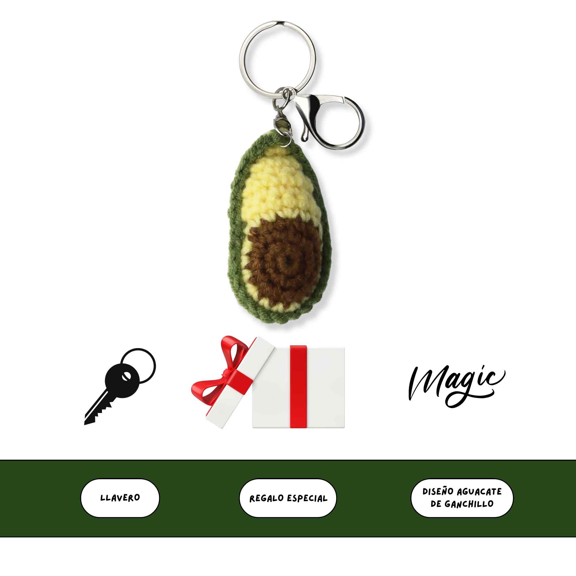 Llavero aguacate tela - imagen 6