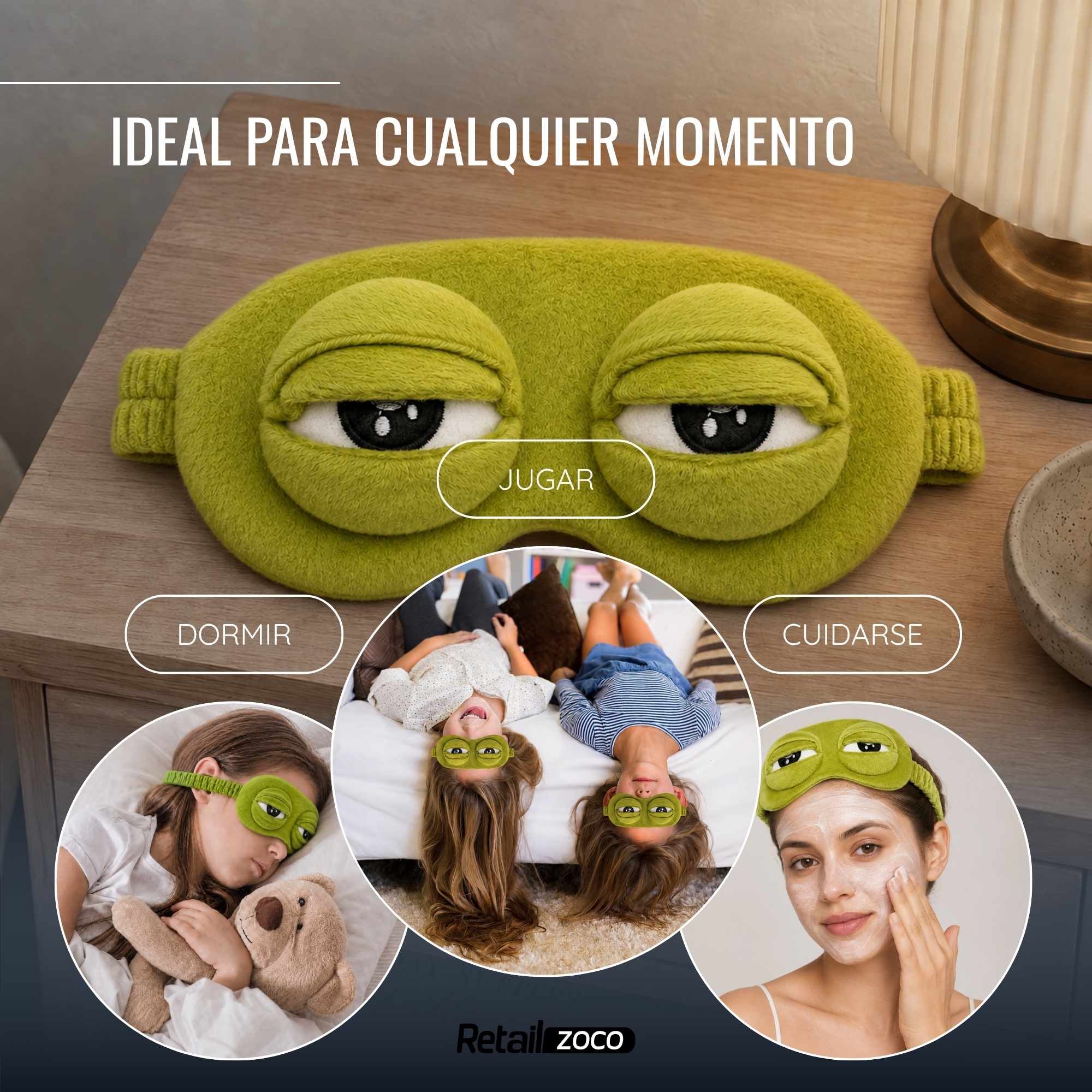 Antifaz para dormir de rana Loca - imagen 3