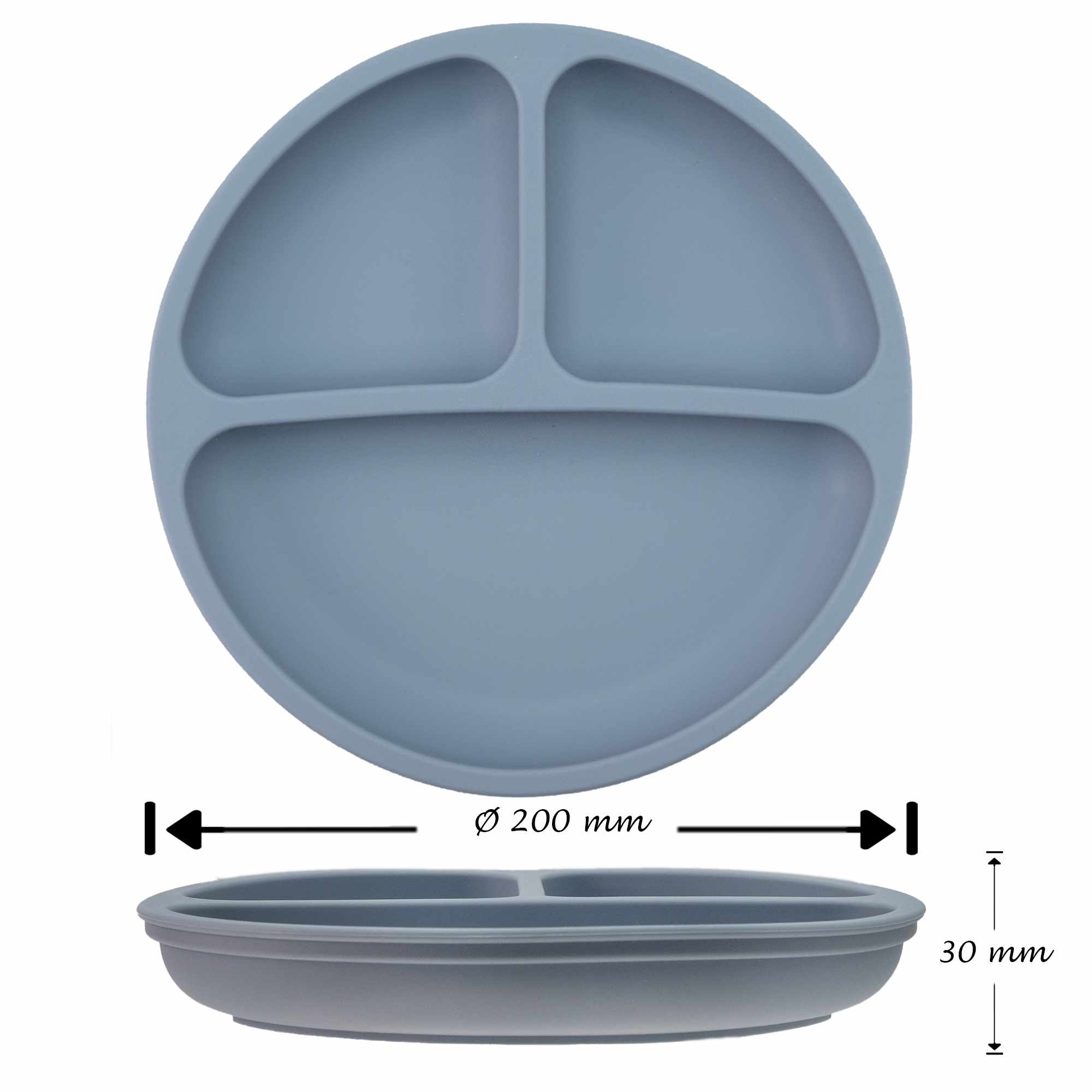 Plato de Silicona para Bebé Con Ventosa Antideslizante Azul - imagen 6