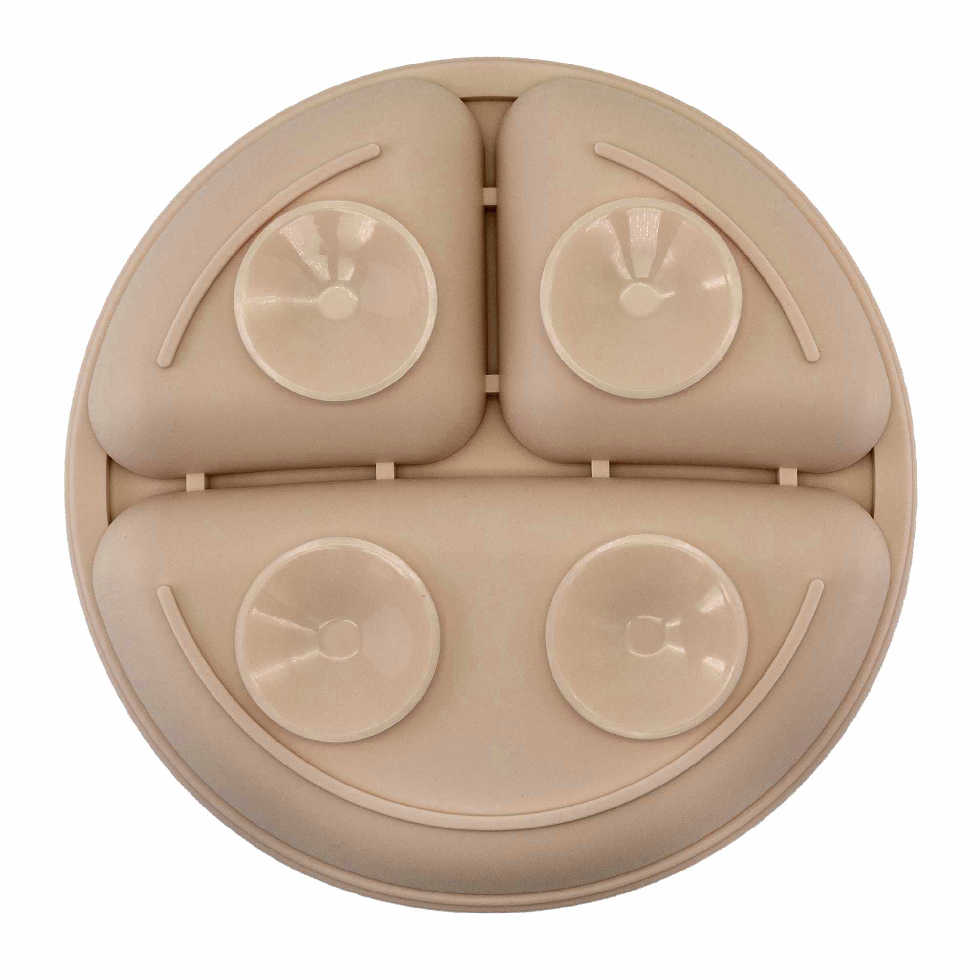 Plato de Silicona para Bebé Con Ventosa Antideslizante Beige - imagen 2