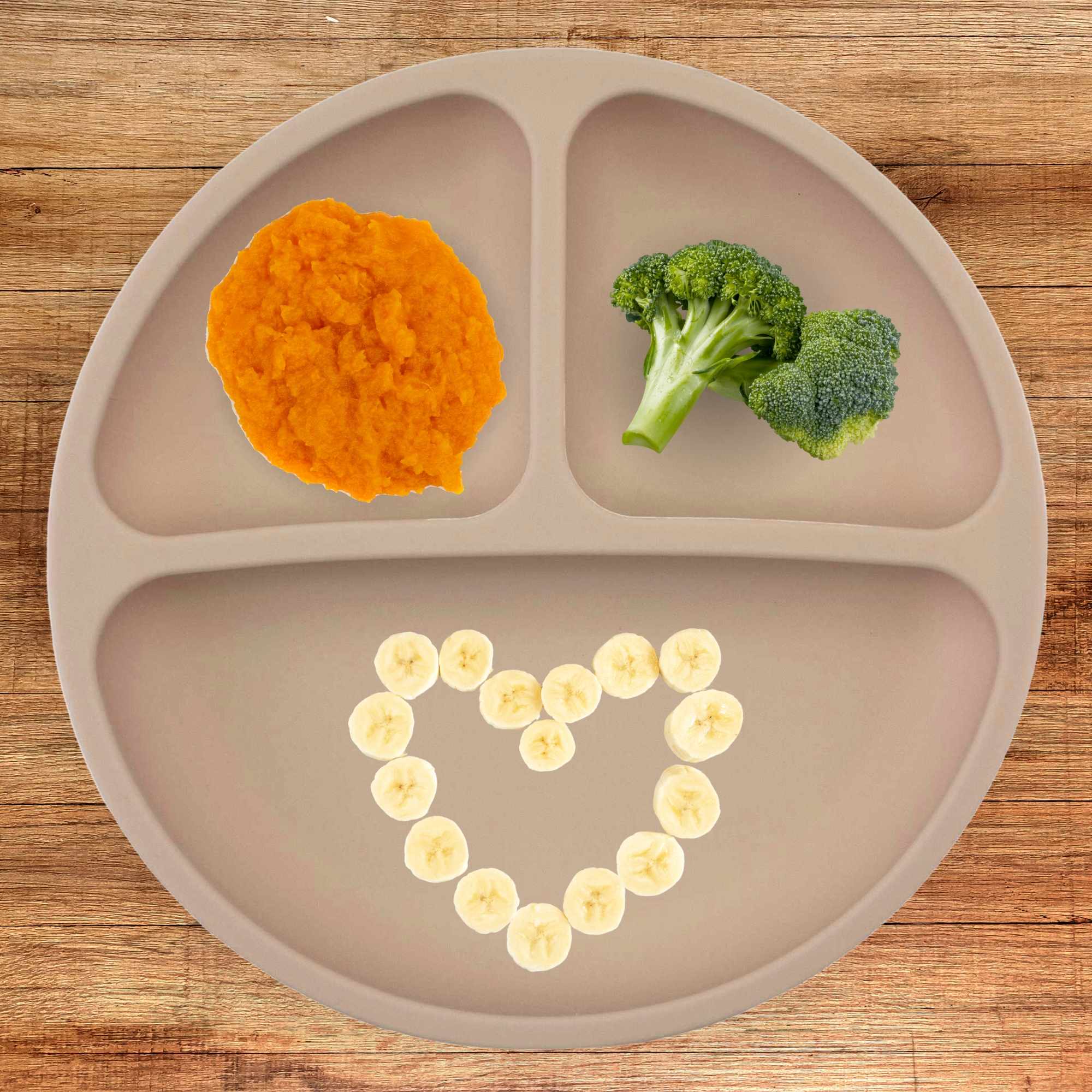 Plato de Silicona para Bebé Con Ventosa Antideslizante Beige - imagen 3