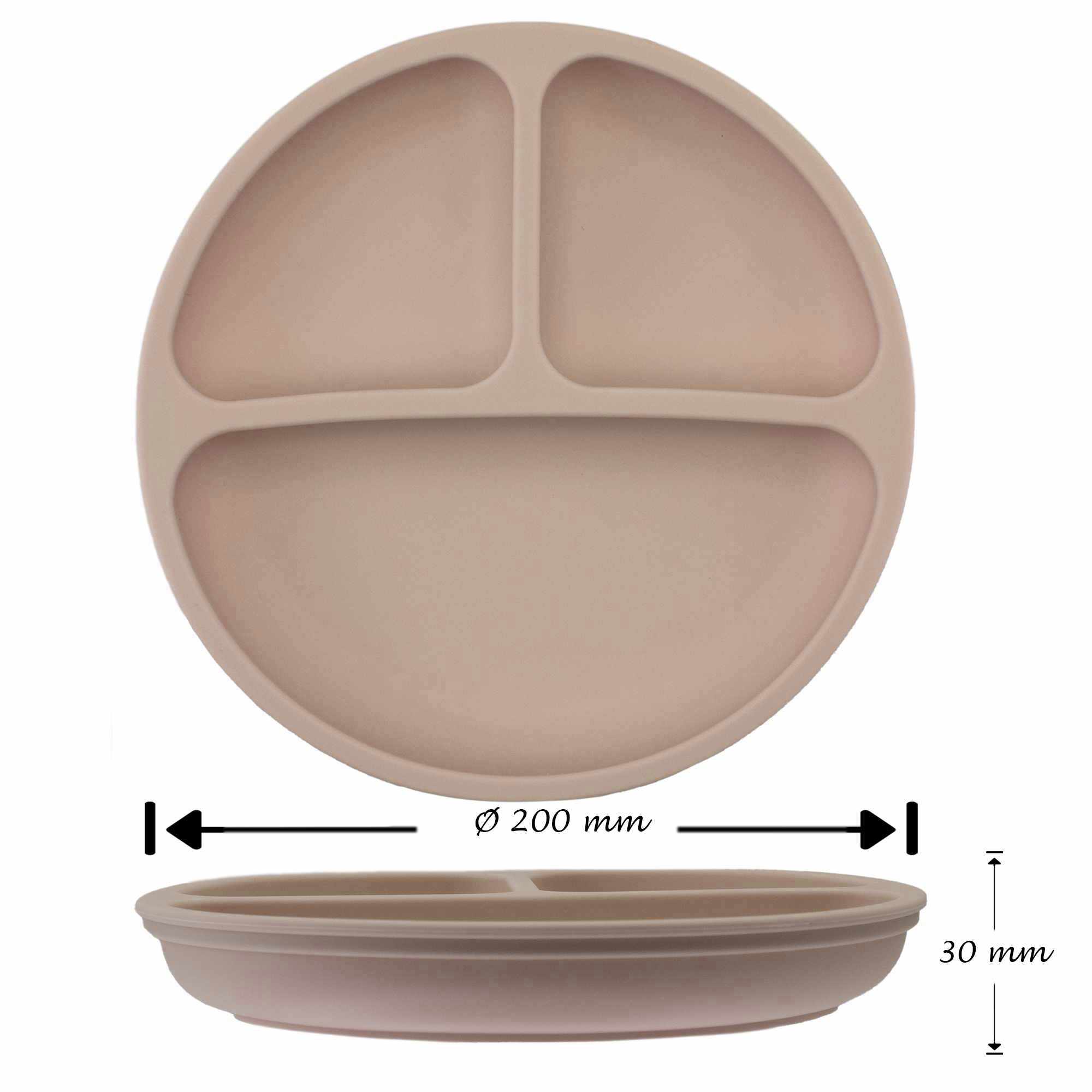 Plato de Silicona para Bebé Con Ventosa Antideslizante Beige - imagen 5