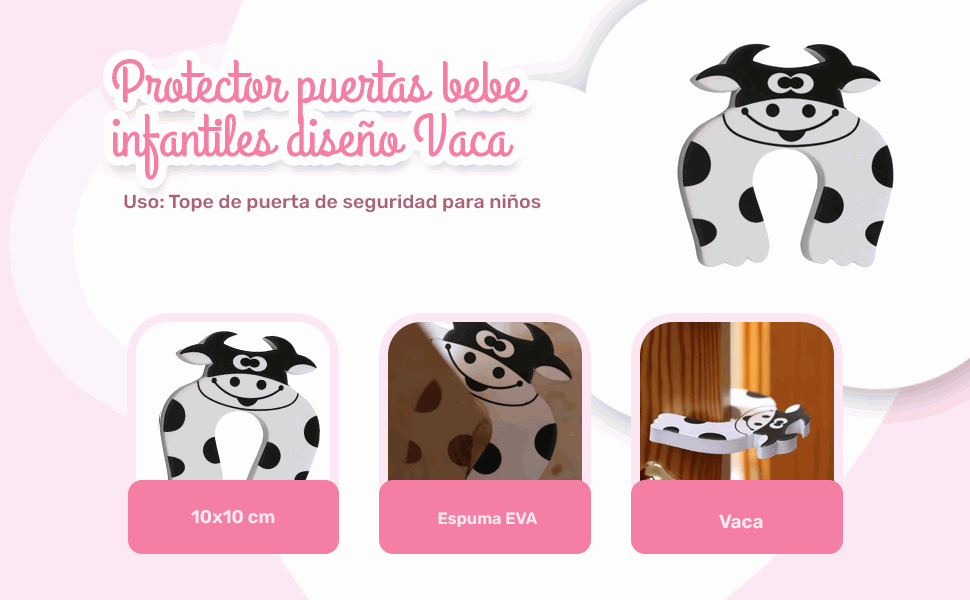 Banner - Protector puertas bebe infantiles diseño vaca