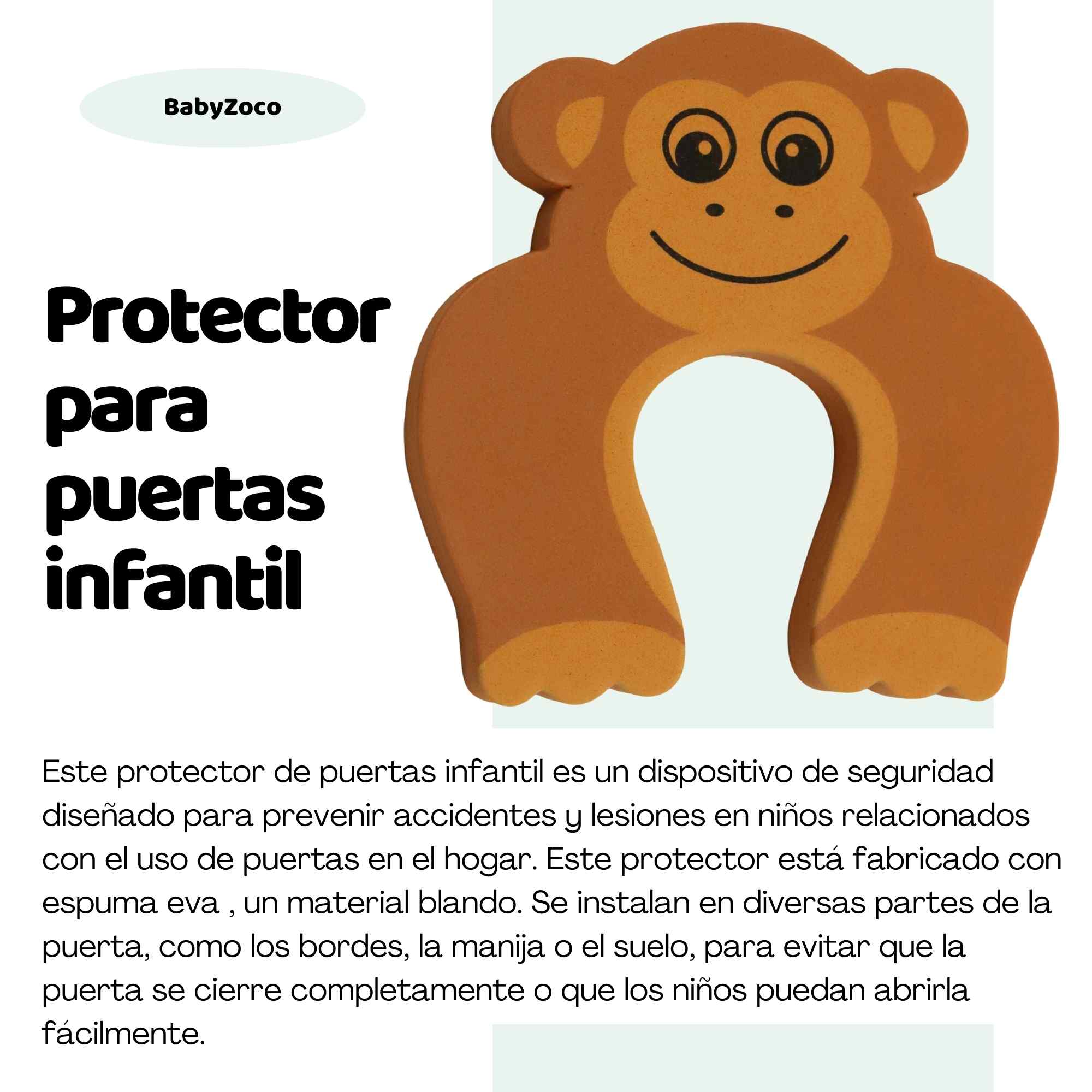 Protector puertas bebe infantiles diseño mono - imagen 3